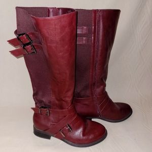 Mahogany Torrid Wide Calf Moto Boots